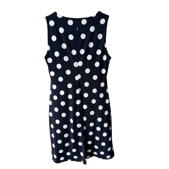Tommy Hilfiger Dress Navy Blue White Dots Preppy Business Academia Cocktail Sz 6 - Picture 2 of 5